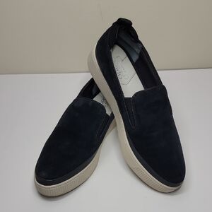 FRANCO SARTO SLIP-ON SUEDE SNEAKERS SZ 8 BLACK